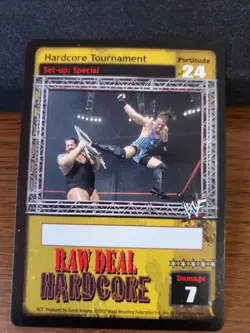 WWE WWF Raw Deal CCG - Hardcore Tournament (Yellow) - Prize Card - Image 1