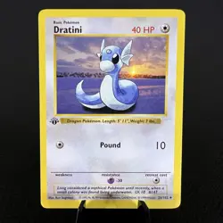1st Edition Shadowless Dratini 26/102 Base Set Card LP - Image 1