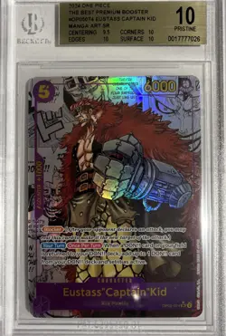 BGS 10 One Piece Card Eustass Captaid Kid Manga Alternative Art OP05-074 PRB01 - Image 1