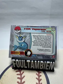 Vaporeon #134 Topps TV Animation Edition Rainbow Foil Blue Logo LP Pokemon Card - Image 2