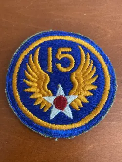 WWII Army Air Corps 15th Air Force Patch-1st Black-TUSKEGEE PILOT * Original! - Image 1
