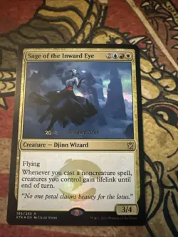Mtg Magic Khans Prerelease Sage Of The Inward Eye Misprint Error Stamp Error - Image 1