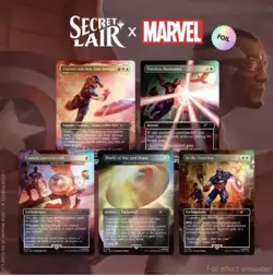 Magic the Gathering Secret Lair X Marvel’s Captain America Rainbow Foil Set - Image 3