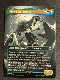 MTG Blue, Loyal Raptor (Borderless), NM-Mint, (REX #0008) Regular - Image 1