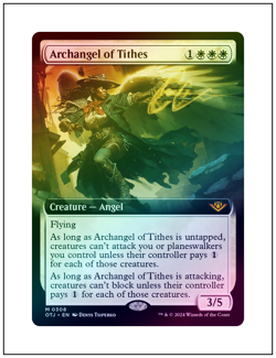 1x Archangel of Tithes, Outlaws of Thunder Junction, Extended Art Foil, MTG NM - Image 1