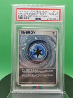 2 Swirls PSA 10 Cyclone Energy 015 PLAY Promo Season Sub 2004 Japanese Pokemon - Image 1