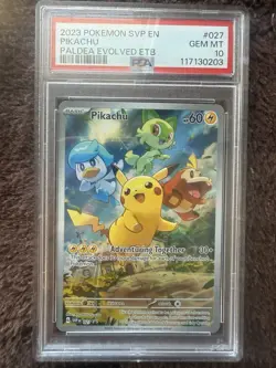 Pokemon Pikachu PSA 10 Paldea Evolved ETB Promo - Image 1