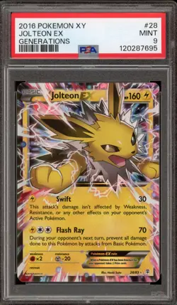 Pokemon Jolteon EX XY Generations Holo Ultra Rare #28 PSA 9 Mint - Image 1
