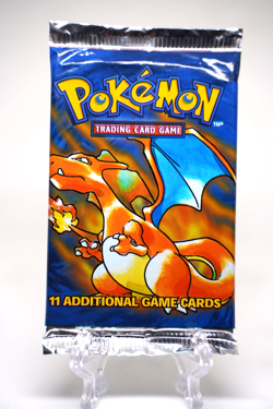 Pokemon TCG Base Set Unlimited Booster Pack Charizard Art WOTC Box Fresh Sealed - Image 1