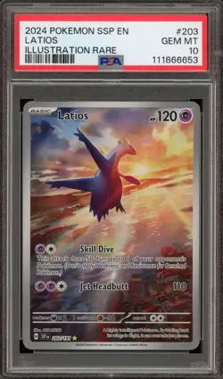 Pokemon Latios Surging Sparks Illustration Rare #203 PSA 10 Gem Mint - Image 1