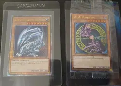 QCR Blue-Eyes White Dragon Dark Magician Quarter Century Yugioh Original Artwork - Image 1