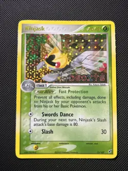 Ninjask EX Deoxys 13/107 Holo Rare Stamped Pokemon Card MP - Image 1
