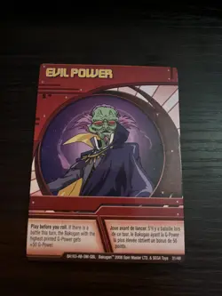 Bakugan Battle Brawlers Ability Red Ability Card Evil Power BA163 31/48 HP - Image 1