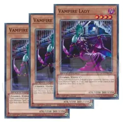 Yugioh - Vampire Lady x 3 - 1st Edition NM - Plus Free Holo Card - Image 1