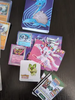 Pokemon Paradox Rift & Stellar Crown Card Lot w/ Lapras Binder + Stickers - Image 2