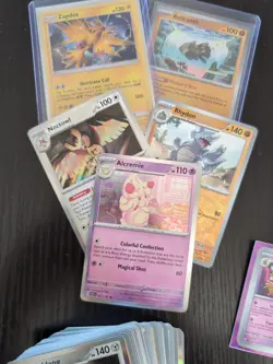 Pokemon Paradox Rift & Stellar Crown Card Lot w/ Lapras Binder + Stickers - Image 5