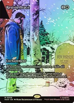 Rest In Peace Foil Borderless Marvel's Spider-Man NM MTG - Image 1