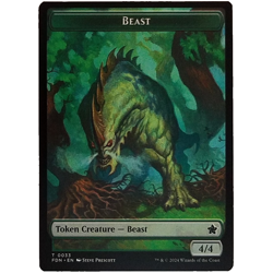 x1 Dog/Beast 0029/0033 Token MTG FDN M/NM Foundations - Image 2