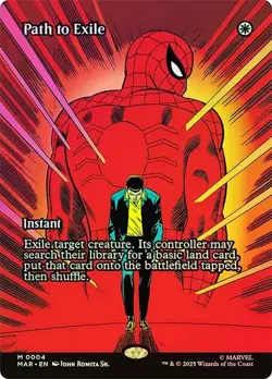Path to Exile Foil Borderless Marvel's Spider-Man NM MTG - Image 1