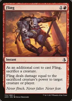 Fling 4x FOIL AKH MTG Amonkhet Common MINT red - Image 1