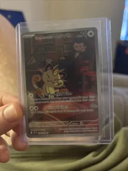 Pokemon TCG Team Rockets Meowth 203/182 Illustration Rare Destined Rivals NM - Image 1