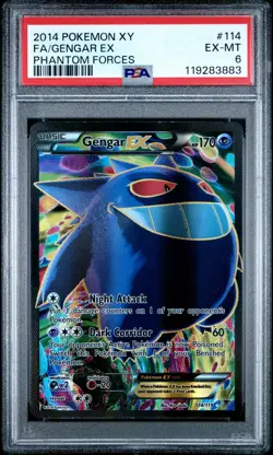 2014 POKEMON XY PHANTOM FORCES #114 FULL ART/GENGAR EX PSA 6 - Image 1