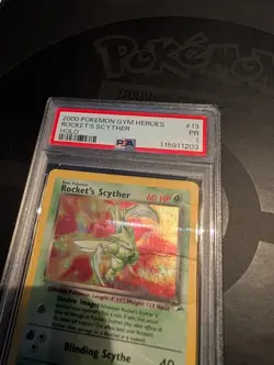 PSA 1 Rocket's Scyther Holo Foil #13 Gym Heroes 2000 Pokemon - Image 3