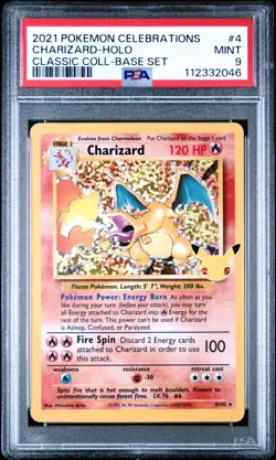 Pokemon TCG 2021 Charizard 4/102 PSA 9 Celebrations Classic Collection Holo - Image 3
