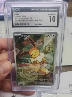 Pokemon Eevee 173 Black Star Promo 2025 Prismatic Evolutions ETB CGC 10 Gem Mint - Image 1