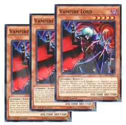 Yugioh - Vampire Lord x 3 - 1st Edition LP - Plus Free Holo Card - Image 1