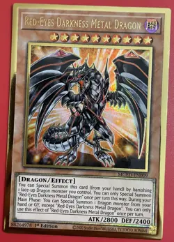 Yugioh Red-Eyes Darkness Metal Dragon MGED-EN009-Premium Gold Rare 1st Edition - Image 1