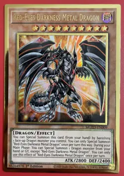 Yugioh Red-Eyes Darkness Metal Dragon MGED-EN009-Premium Gold Rare 1st Edition - Image 2