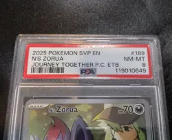 PSA 8 N's Zorua SVP 189 (Pokemon Center) Stamped Black Star Promo Pokemon Card - Image 3