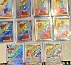 🌈11 Card Rainbow Secret Rare Pokemon TCG Lot Mint Textured Cards Evolving Skies - Image 2