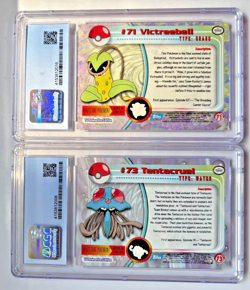 FIRST PRINT! 1999 HOLOGRAPHIC TOPPS POKEMON TCG CARDS CGC TENTACRUEL VICTREEBEL - Image 2