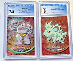 1999 Topps Pokemon HOLOGRAPHIC Silver Foil Graded Cards Machoke & Nidorina Rare - Image 1
