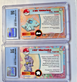 1999 Topps Pokemon HOLOGRAPHIC Silver Foil Graded Cards Machoke & Nidorina Rare - Image 2