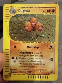 Dugtrio 10/165 Holo Expedition Pokemon 2002, LP. CLEAN CARD WITH SWIRL - Image 3