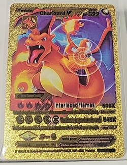 Charizard V Interlaced Flames Gold Foil Textured Display Pokemon Card NM/M - Image 1
