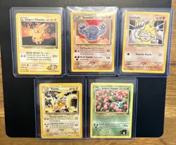 Vintage Pokemon Card Lot Of 5 LP-MP Gym Challenge And Neo Revelation - Image 1