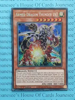Armed Dragon Thunder LV7 MP22-EN002 Prismatic Secret Rare Yu-Gi-Oh Card 1st New - Image 1