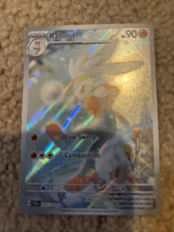 Pokemon TCG Raboot Scarlet & Violet Stellar Crown Illustration Holo Card 147/142 - Image 1
