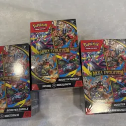 Pokemon Mega Evolution Booster Box Bundle TCG Trading Card Game SEALED Lot Of 3 - Image 3