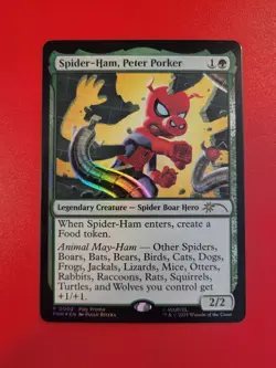 *FOIL* promo Spider-Ham, Peter Porker. Spider-Man Commander Party. LP. MTG. - Image 1