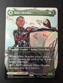 Magic The Gathering Spiderman- Miles Morales (0234) Borderless Foil NM Mythic - Image 1