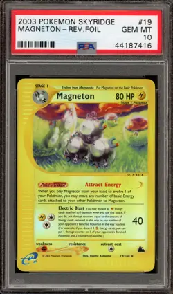 Pokemon Magneton Skyridge Reverse Holo Rare #19 PSA 10 Gem Mint - Image 1