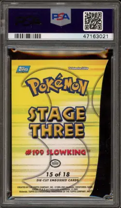 Pokemon Topps Slowking Johto League Champions Die Cut Embossed #15 PSA 10 - Image 2