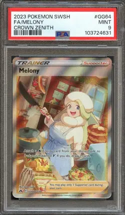 PSA 9 MINT MELONY FULL ART TRAINER GG64/GG70 CROWN ZENITH 2023 POKEMON TCG - Image 1