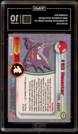 Pokemon Topps Haunter TV Animation Series 2 Silver Foil #2 TAG 10 Gem Mint - Image 2