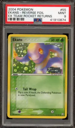 Pokemon Ekans EX Team Rocket Returns Reverse Holo #55 PSA 9 Mint - Image 1